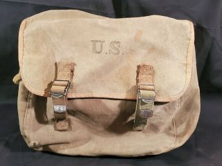 Vintage Wwii Us Army Canvas Mussette Field Bag