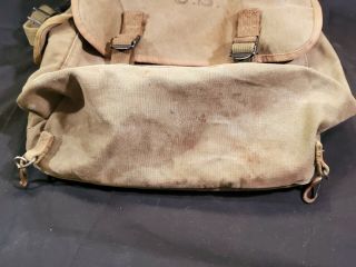 Vintage WWII US Army Canvas Mussette Field Bag 3