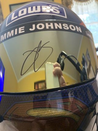 2016 Jimmie Johnson Autographed Full Size Superman Helmet 2