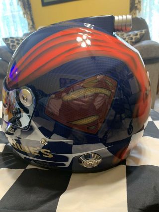 2016 Jimmie Johnson Autographed Full Size Superman Helmet 6