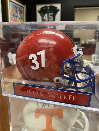 Doak Walker Autographed Mini Helmet.  Smu Mustangs.  One Of A Kind