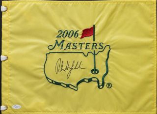 Phil Mickelson Hand Signed 2006 Masters Flag Jsa Full Letter
