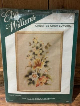 Vintage Elsa Williams Lily Floral Crewel Embroidery Design Kit 00234