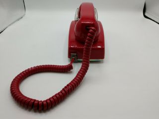 Vtg Base Corded Cortelco Red Wall Phone Telephone Usa Made 255447 - Vba - 20m