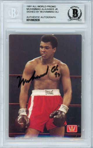 Muhammad Ali Autographed Signed 1991 All World Card Beckett Bas 10982639
