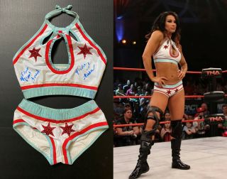 Victoria Wwe Tara Tna Impact Signed/autographed Authentic Ring Worn 2 Piece Gear