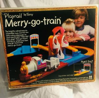Cib Vintage Playrail Tomy Merry - Go - Train / Instr Htf 1976