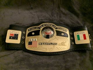 Nwa World Championship Belt Signed By Ric Flair & Terry Funk Autographed Belt