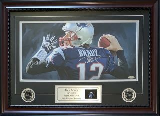 Autographed & Framed Tom Brady “original Oil Painting” W/video Tribute (tristar)