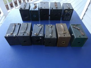 11 Vintage Box Cameras,  Kodak Brownies,  Hawkeye,  Agfa