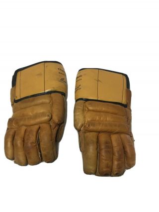Vintage Cooper Weeks Leather Hockey Gloves 9 Armourist Armourclad Thumb
