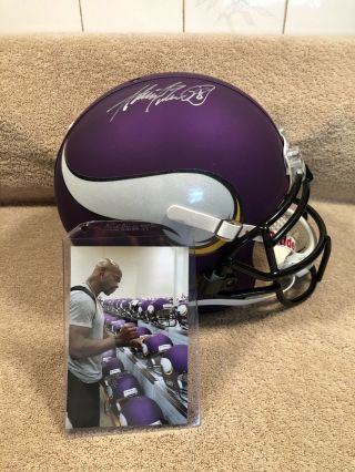 Adrian Peterson Signed Custom Minnesota Vikings Proline Helmet.  Fanatics