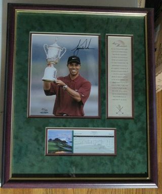 Tiger Woods Signed & Framed Photo 2000 Us Open Uda Certified 25/100 Autographed