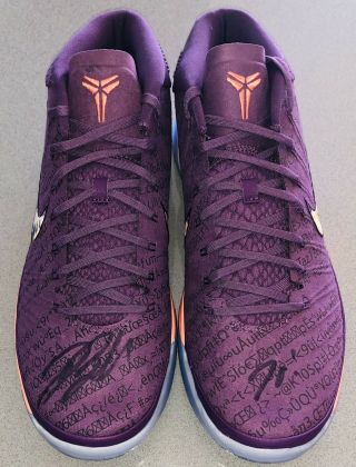 Devin Booker Autographed Nike Kobe Ad Pe Signed Size 14 Basketball Shoes Jsa