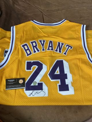 Kobe Bryant Signed Auto Los Angeles Lakers Yellow Home Adidas Jersey 24 W/coa