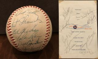 1968 Ny Mets Nolan Ryan Gil Hodges Team Signed Baseball Boosters Tom Seaver Jsa