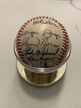 1973 Ny Yankees Team Autographed Ball 24 Signatures - Thurman Munson