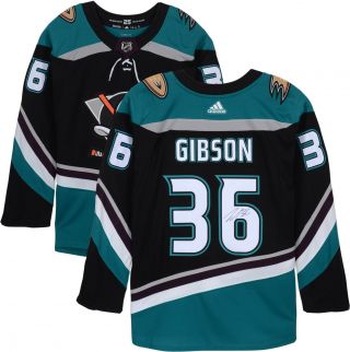 John Gibson Anaheim Ducks Autographed Alternate Adidas Authentic Jersey