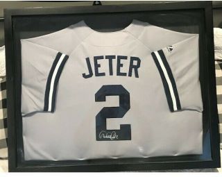 Derek Jeter Signed Jersey In Frame W/