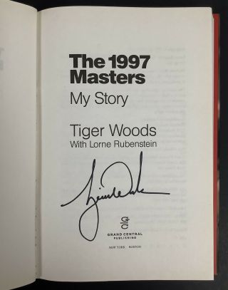 Tiger Woods Signed Book The 1997 Masters My Story Goat Pga Autograph Jsa Loa