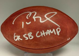 Tom Brady Signed " 6x Sb Champ " Official Bowl Duke Football Tristar Steiner