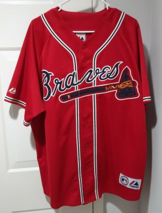 Vintage Chipper Jones 10 Majestic Atlanta Braves Stitched Jersey - Size Xl