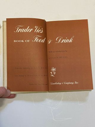 Trader Vic ' s Book of Food and Drink Signed First Edition 1946 3