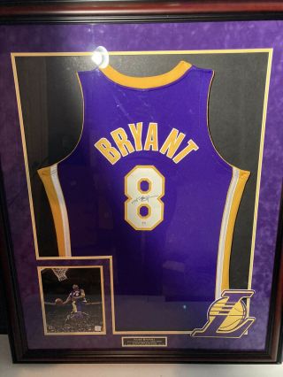 Kobe Bryant Signed Framed Jersey Psa