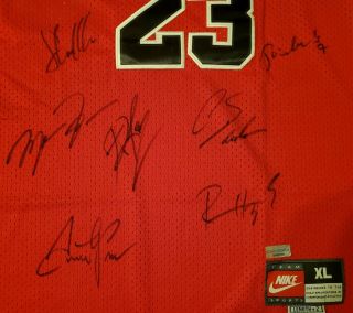 97 - 98 Champions Michael Jordan Autographed Chicago Bulls Signed Jersey, 2