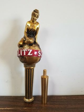 Vintage Schlitz Lady On The Earth Gold Globe Goddess Beer Tap Handle