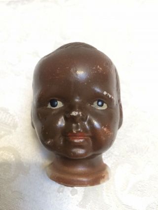 Antique Bisque African American Black Doll Head
