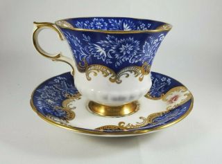 Vintage Paragon By Appointment Fine Bone China Teacup & Saucer Blue & White Engl
