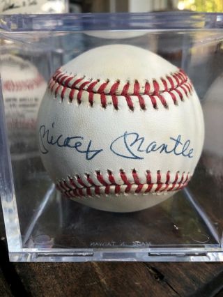 Mickey Mantle Signed Autographed Baseball Mlb York Yankees Official