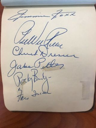 Jimmie Foxx Pee Wee Reese Chuck Dressen Ford Frick Sign Autograph Book Page
