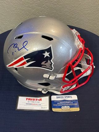 Tom Brady England Patriots Signed Autograph Full Size Helmet Tristar Radtke