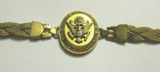Vintage Ww2 World War Ii Us Army Sweetheart Bracelet 7 " Gold Filled Military