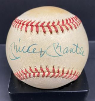 Mickey Mantle Hof Yankees Signed Official Rawlings Baseball Auto W/ Psa/dna Loa