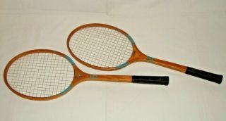 Pioneer Rare Vintage Mini Pair Wooden Badminton Rackets Racquets Shanghai