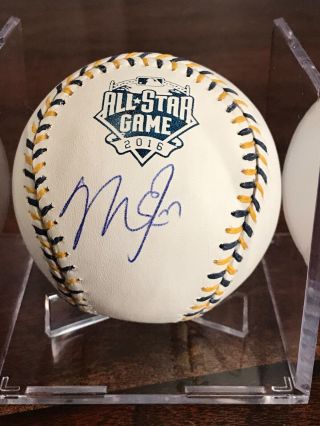 Mike Trout Signed Autographed 2016 All - Star Game Baseball Authentic - Mlb