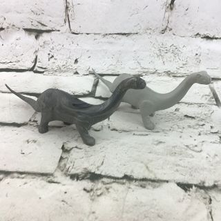 Vtg 60’s Marx Brontosaurus Dinosaur Figures 2 - Gray Marbled Prehistoric Playset