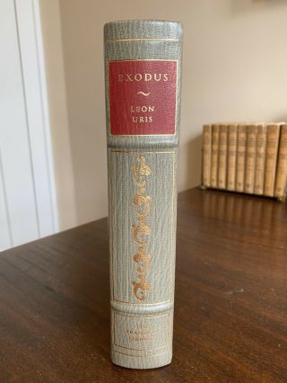 Exodus Signed By Leon Uris Franklin Library Signed 60 Leatherbound Fine Binding