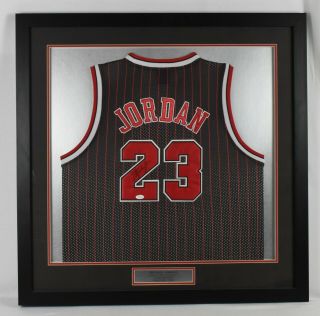 Michael Jordan Signed Authentic Chicago Bulls Game Model Jersey Framed Jsa