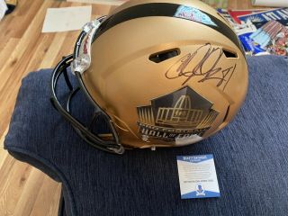 Calvin Johnson Autographed Signed Full Size Hall Of Fame Custom Helmet Bas