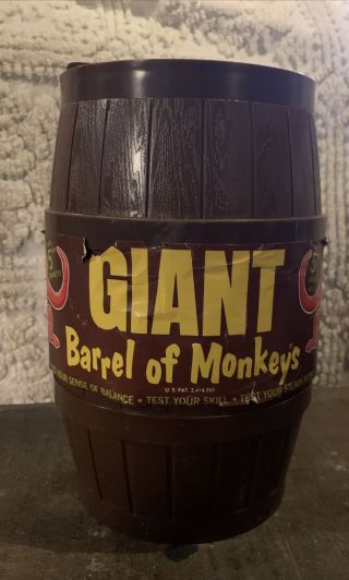 Giant Barrel Of Monkeys Complete With 12 Monkeys Vintage 1966 Lakeside Toys