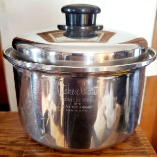 Vintage 3 Qt Kitchen Craft 18 - 8 Stainless Steel 3 Ply Sauce Pan
