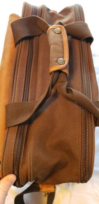Vintage Cabelas Brown Outback Series Canvas & Leather Carry On Brief Case Combo 2