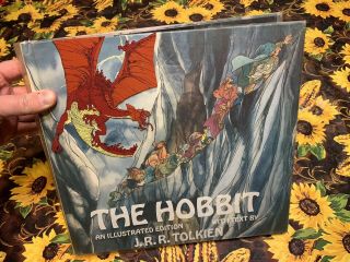 The Hobbit,  An Illustrated Edition,  Tolkien,  1977,  1st Edition,  Glassine Dj