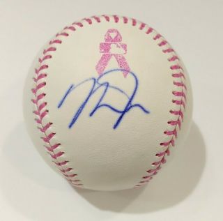 Mike Trout LA Angels Signed Autographed Breast Cancer OMLB Baseball PSA 2