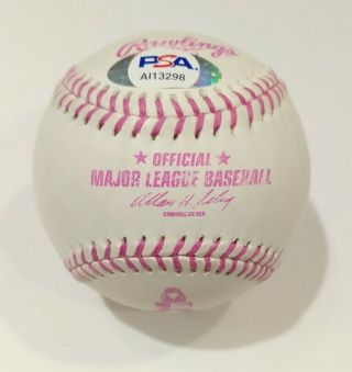Mike Trout LA Angels Signed Autographed Breast Cancer OMLB Baseball PSA 3