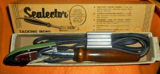 Vintage Sealector Tacking Iron Electric Hand Sealer With Box Mounting
